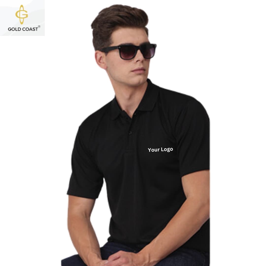 Gold Coast HoneyComb Dri-Fit Polo T-Shirt - Black