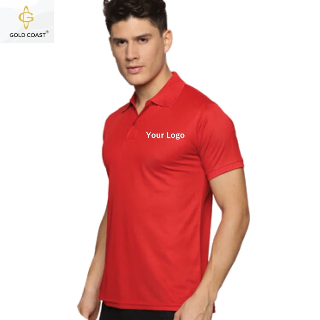 Gold Coast Oxy Knit Dri-Fit Polo T-Shirt - Red