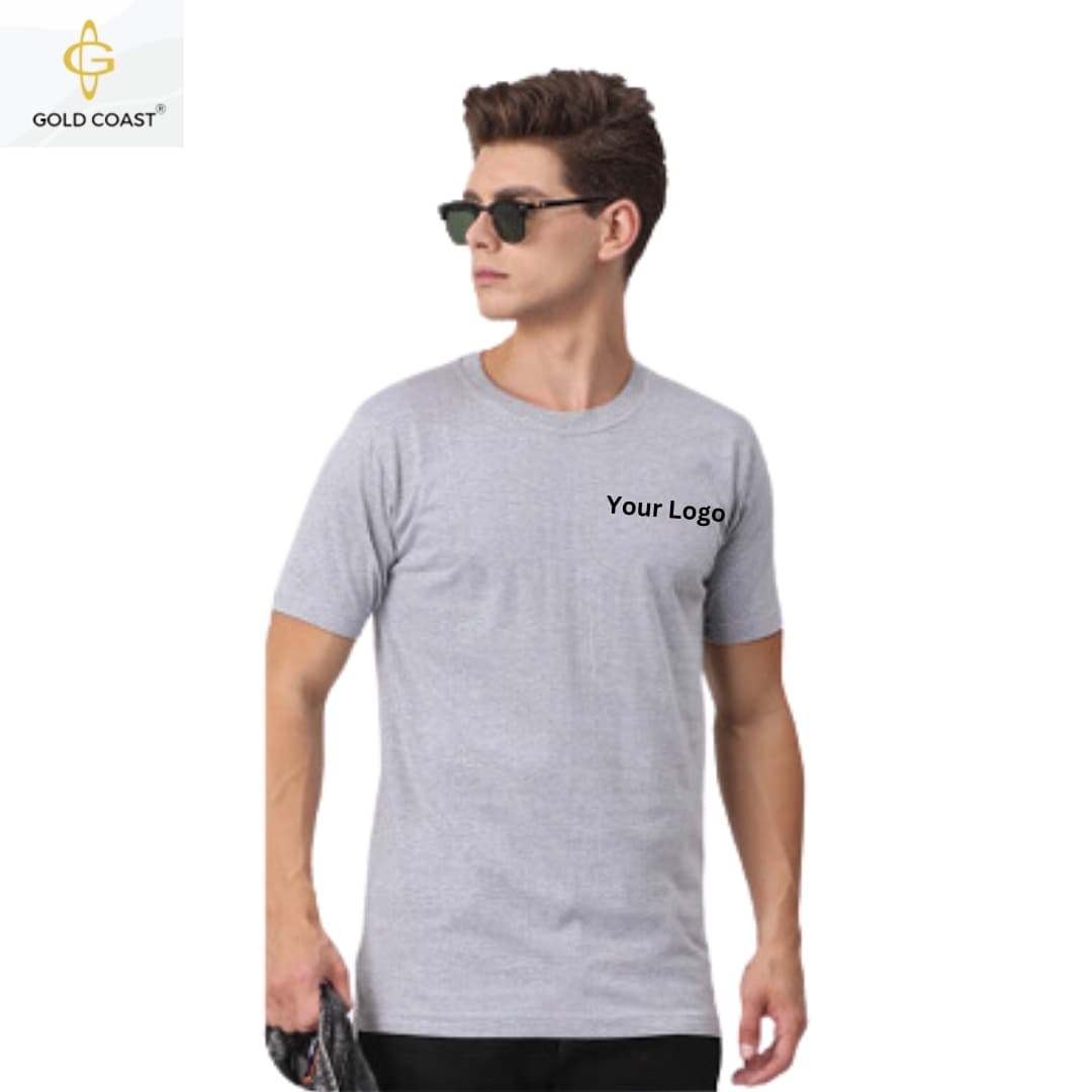 Gold Coast 100% Cotton Premium Round Neck T-Shirt - Grey
