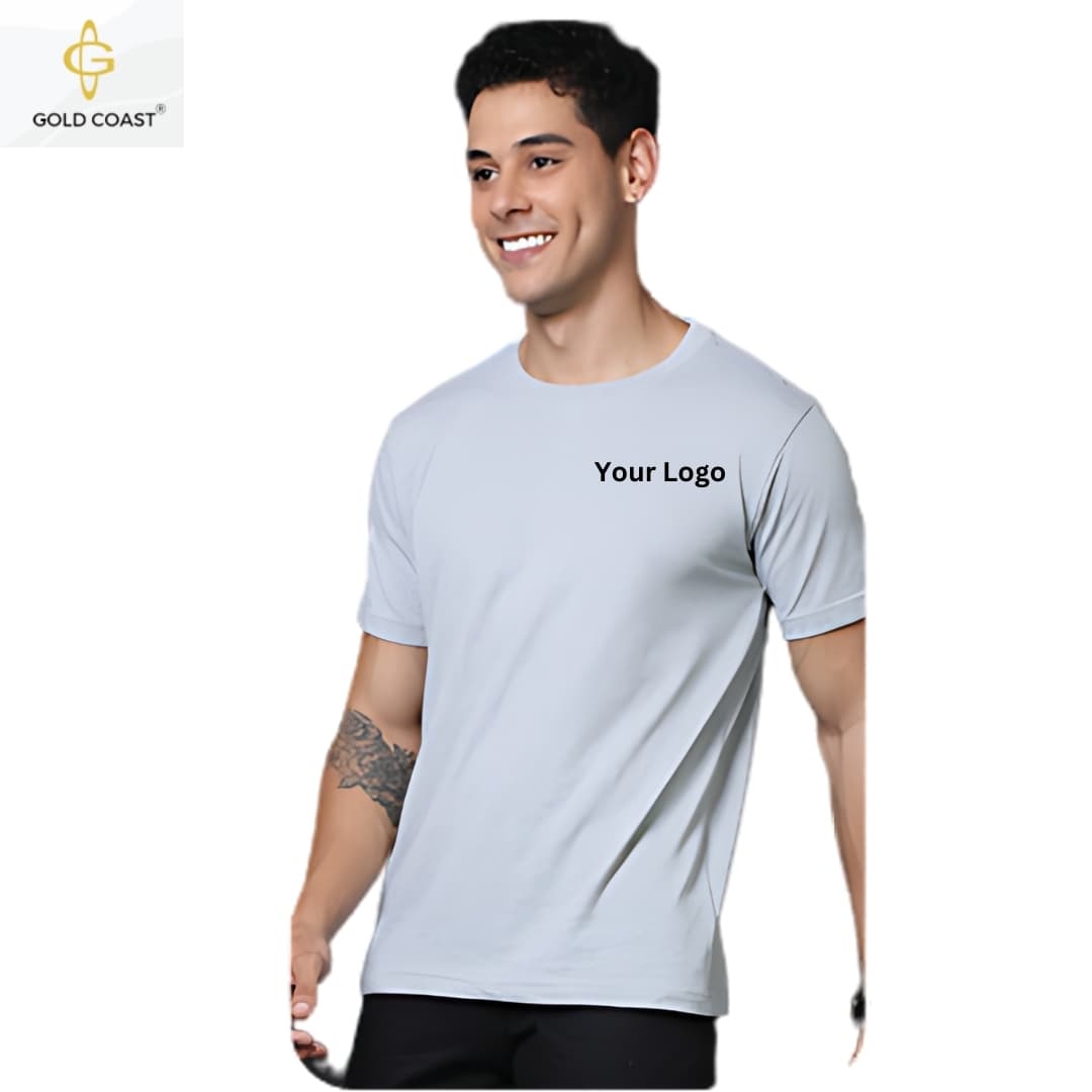 Gold Coast 100% Cotton Round Neck T-Shirt - Grey