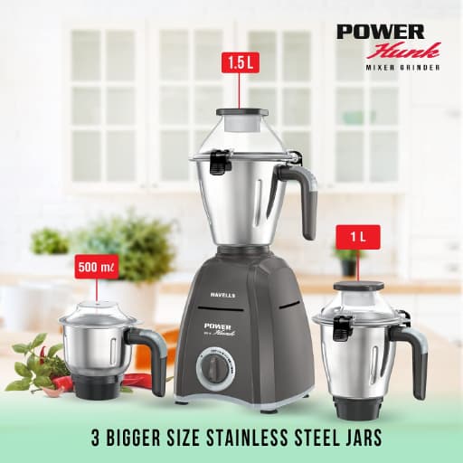 Havells Power Hunk 3 Jar 800W Mixer Grinder