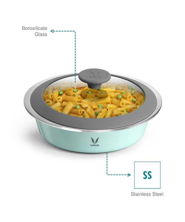 Vaya Hautecase Serveware HC 1100 Glass Lid - Cool Cyan