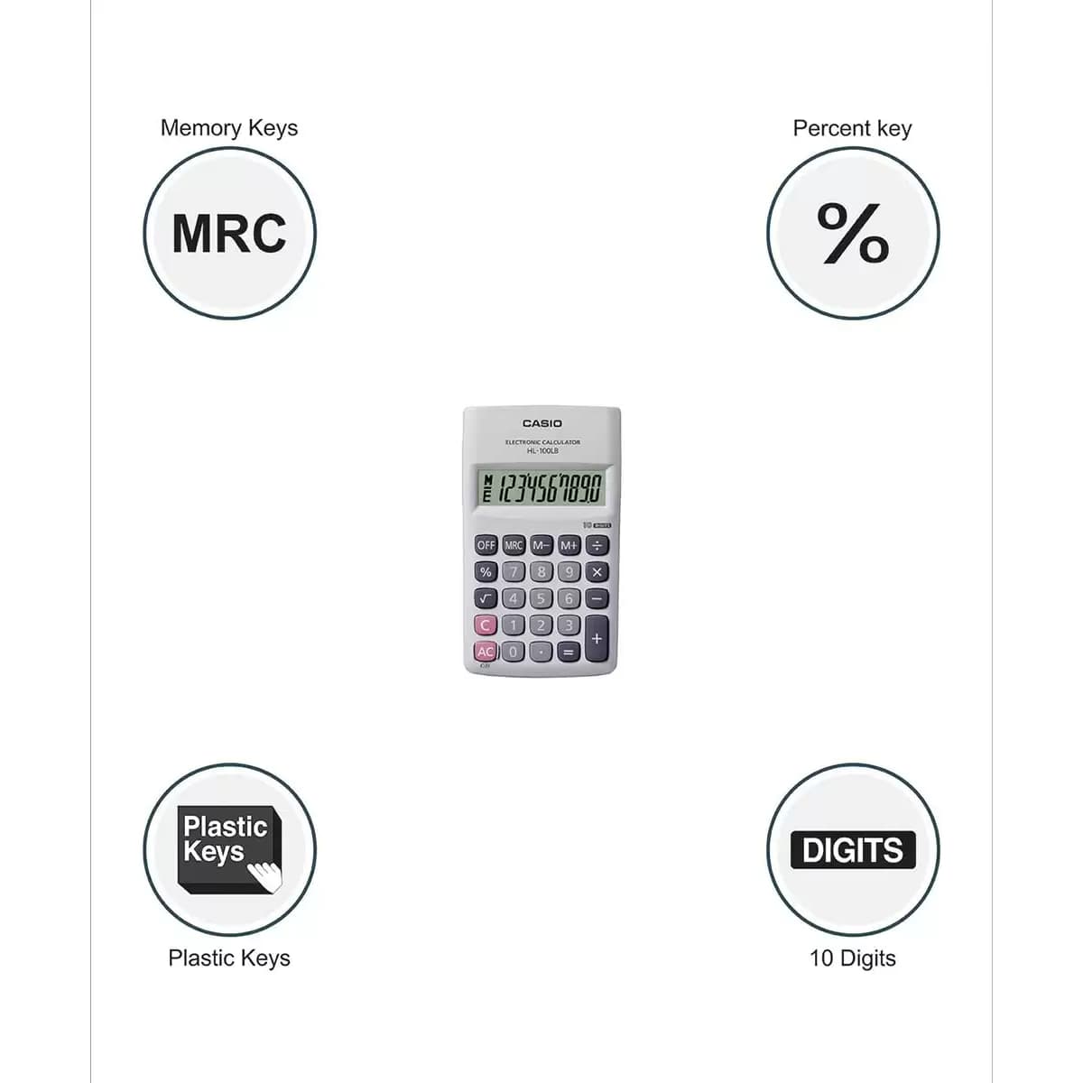 Casio HL-100LB 10 Digit Portable Calculator