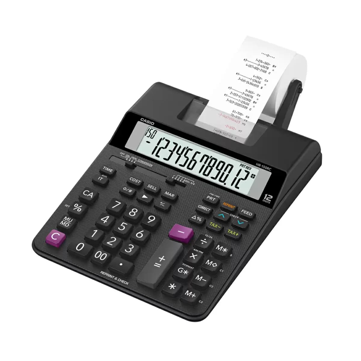 Casio Desk Type Print & Reprint Calculator HR-150RC