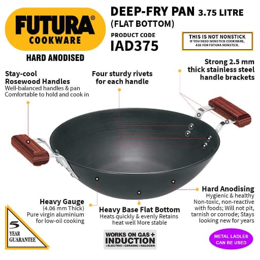Hawkins Futura 3.75L Hard Anodised Induction Kadai