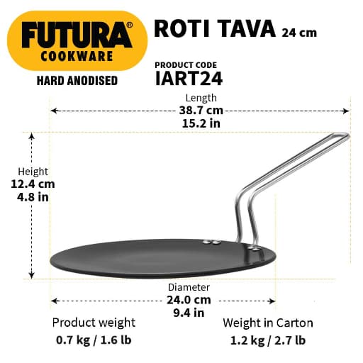 Hawkins Futura 24 cm Hard Anodised Induction Roti Tawa