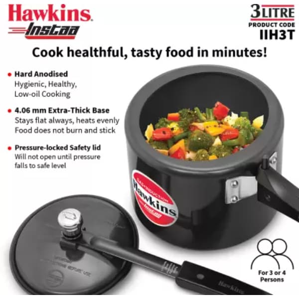 Hawkins 3 Litre Instaa Induction Base Pressure Cooker