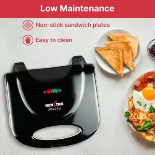 Kenstar Snacky 750-Watt Sandwich Maker (Black)