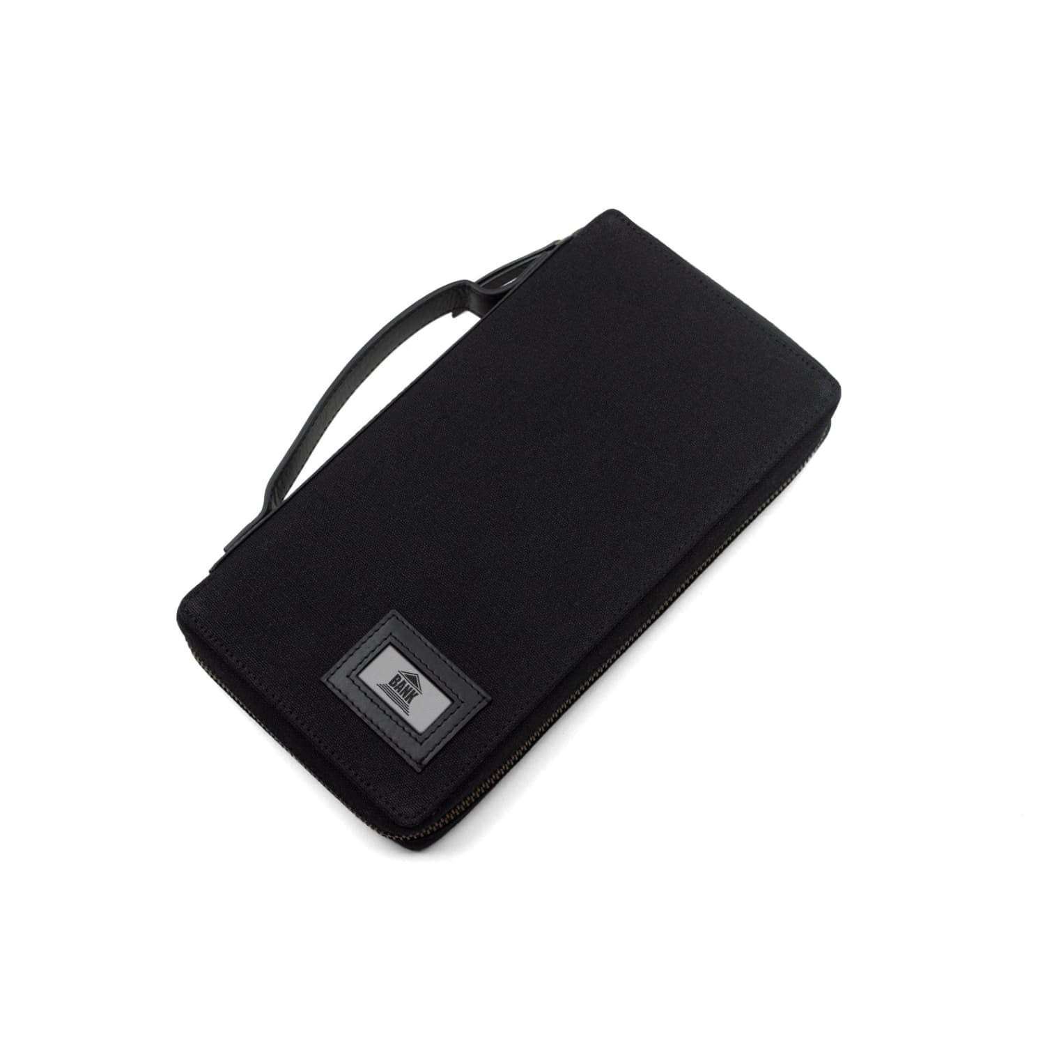 Leather Chef Bank Organiser (Black Canvas + Black Leather)