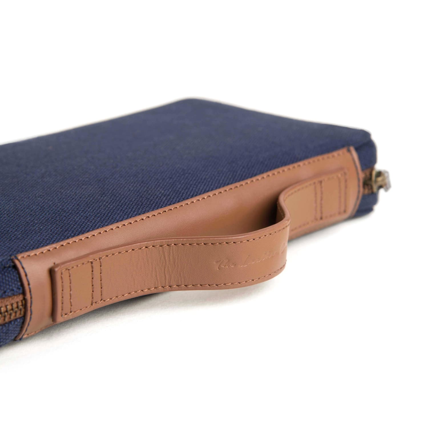 Leather Chef Bank Organiser Blue Canvas + Tan Leather