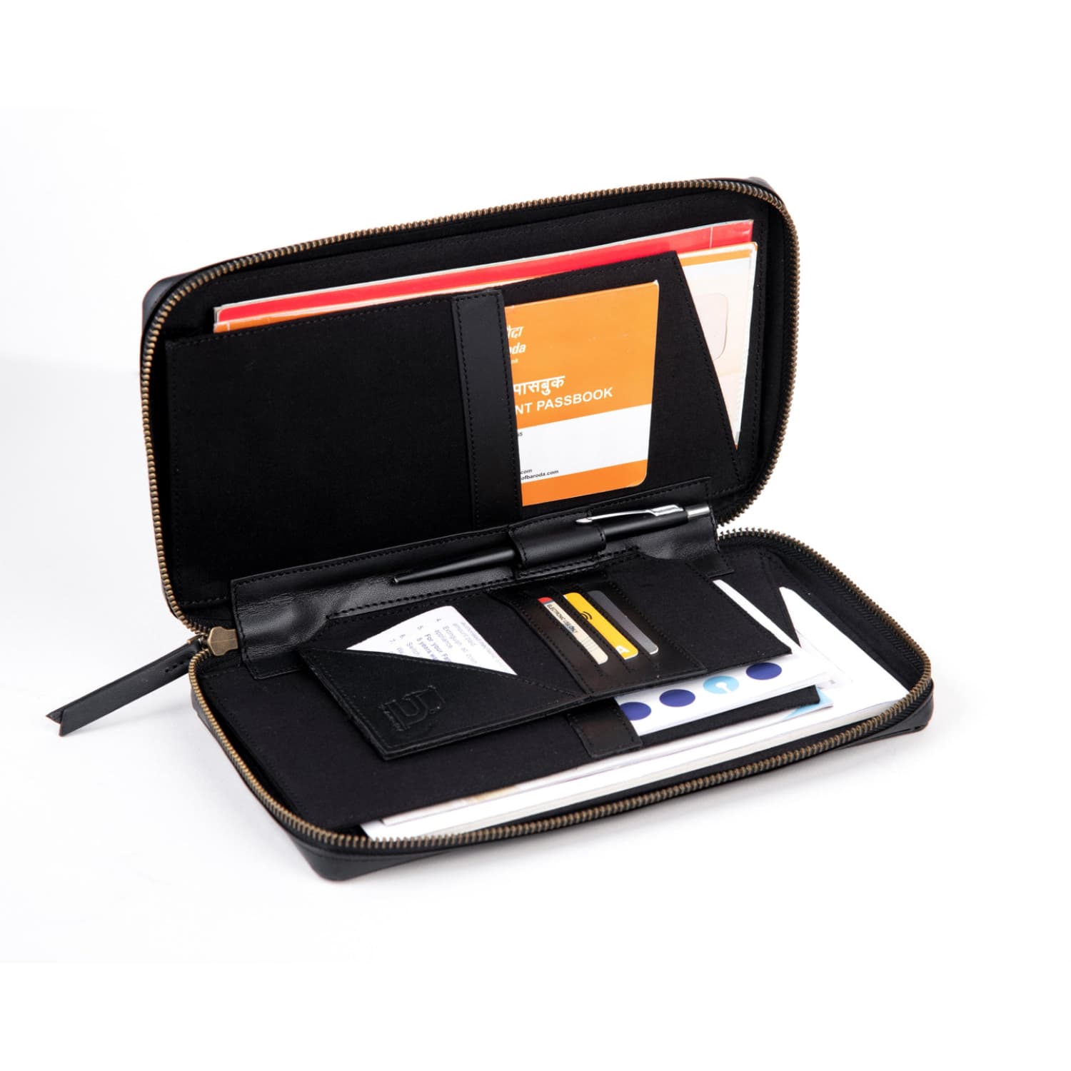 Leather Chef Bank Organiser Black (Full LEATHER)