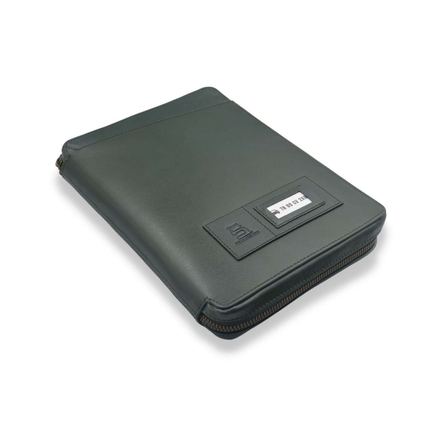 Leather Chef Car Document Holder Army Green