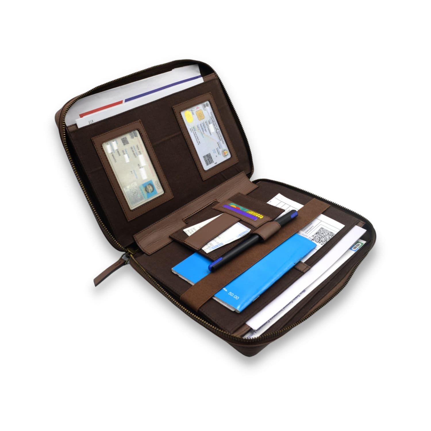 Leather Chef Car Document Holder TAN