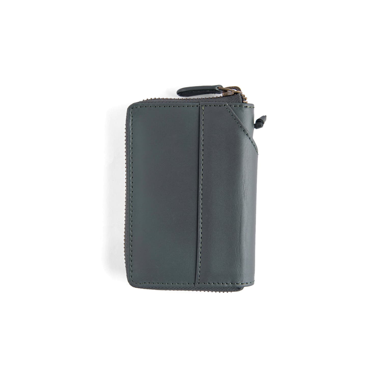 Leather Chef Compact Zipper Wallet ARMY GREEN