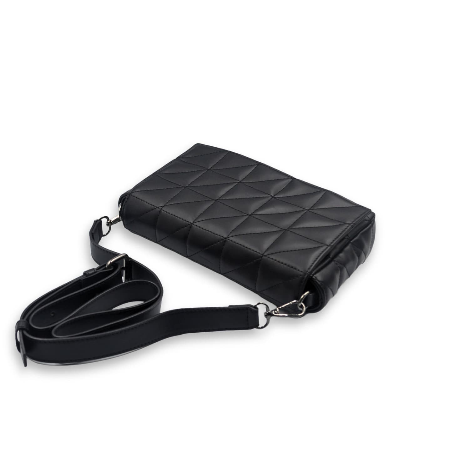 Leather Chef Elina Quilted Sling Bag Black