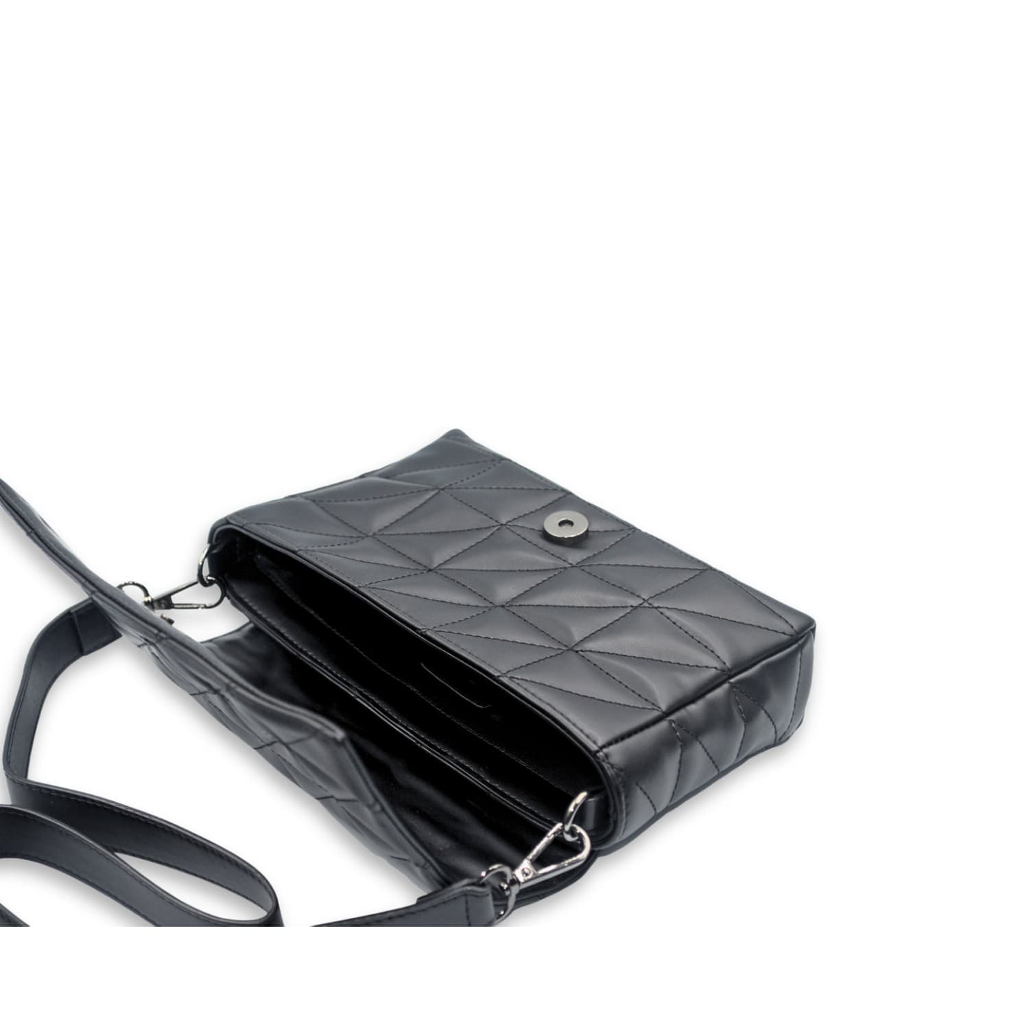 Leather Chef Elina Quilted Sling Bag Black