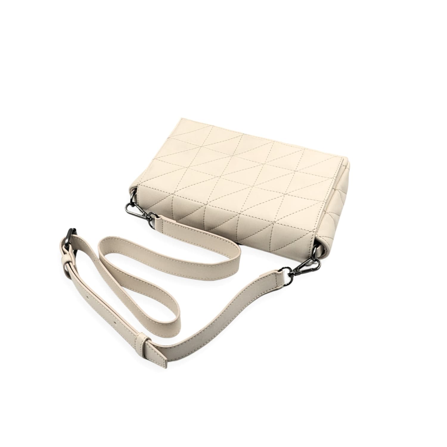 Leather Chef Elina Quilted Sling Bag Ivory