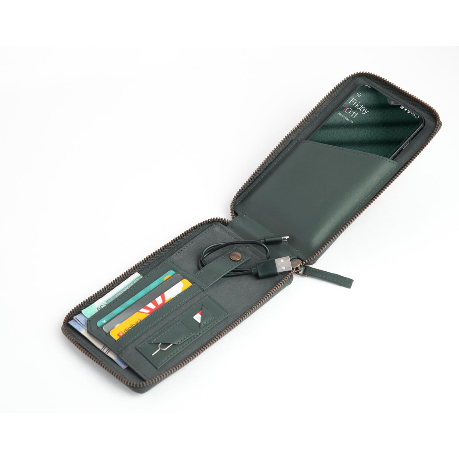Leather Chef MOD Wallet ARMY GREEN