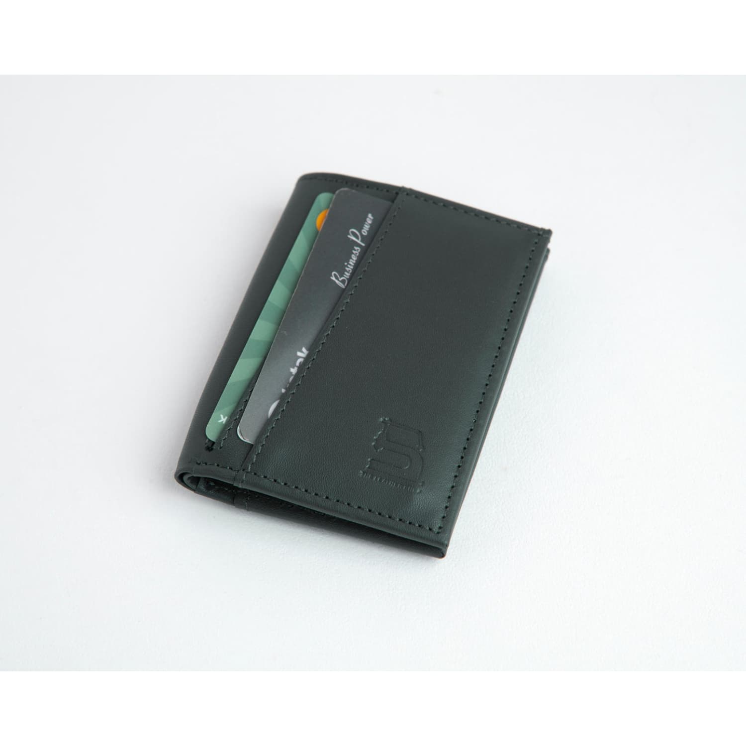 Leather Chef Mini Wallet Army Green