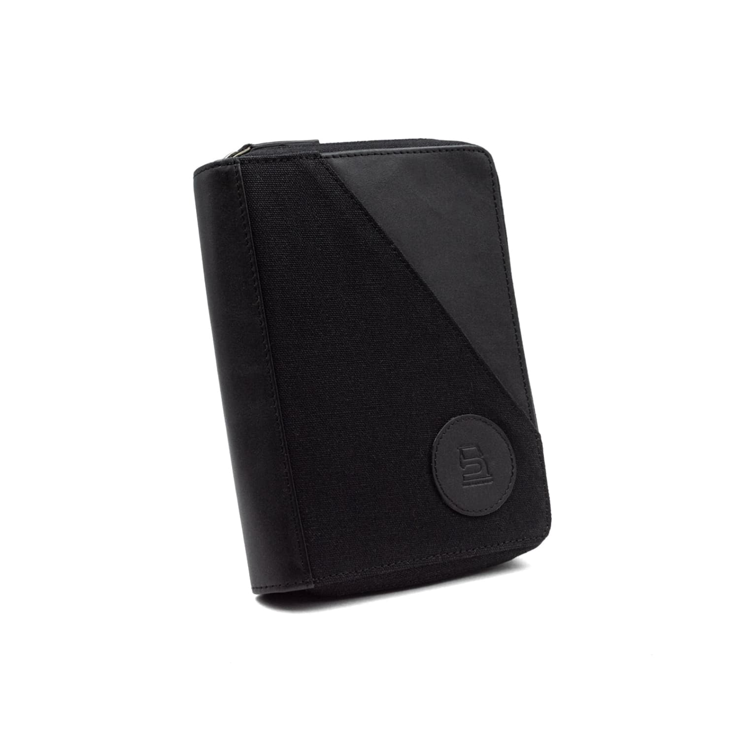 Leather Chef Nomad Passport Organiser Black Canvas + Leather