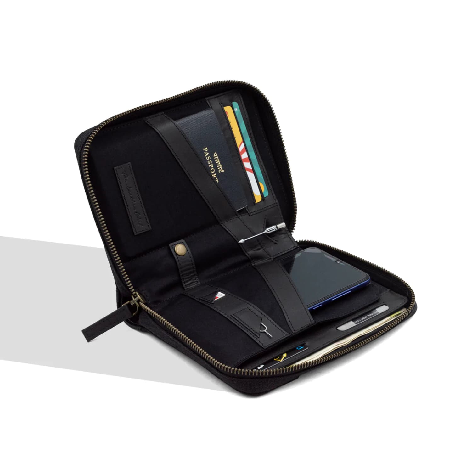 Leather Chef Nomad Passport Organiser Black (Full Leather)
