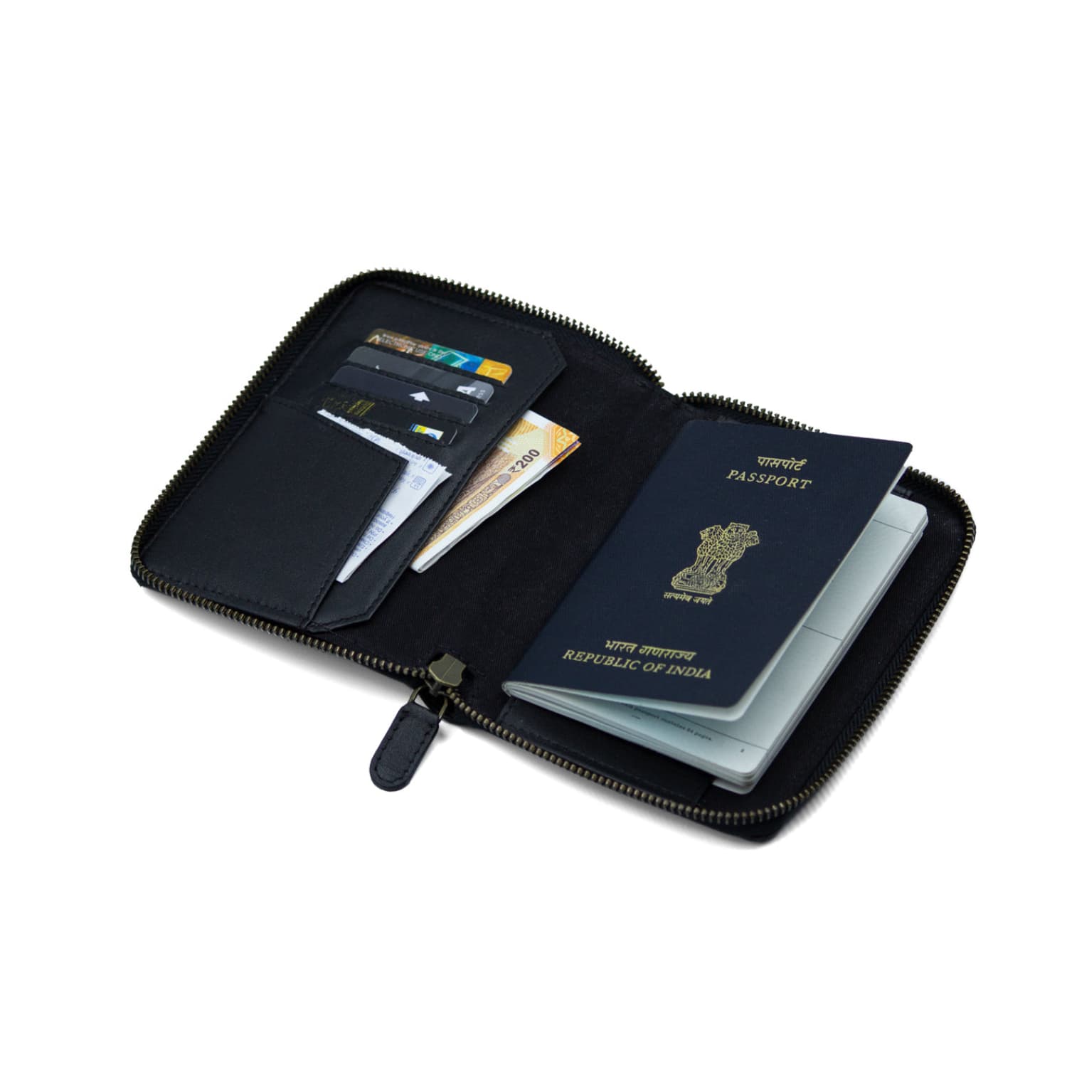 Leather Chef Travel Wallet Black