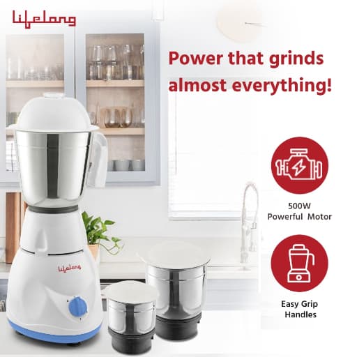 Lifelong Maxo 500 Watts Mixer Grinder