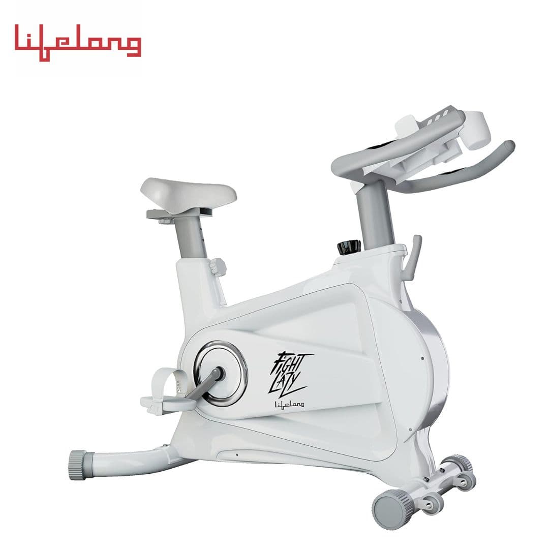 Lifelong LLSB06 Fit Pro Spin Fitness Bike with 8Kg Flywheel, Adjustable Resistance, LCD Monitor and Heart Rate Sensor for Fitness at Home; Home Workouts (Max Weight Capacity: 120 kg)
