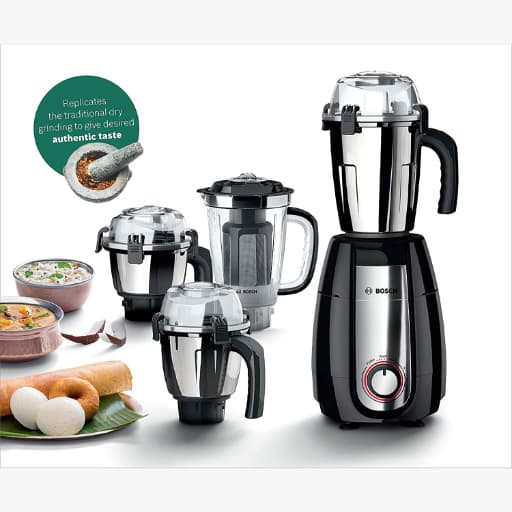 Bosch Mgm8842Min Truemixx Pro 1000 W Mixer Grinder(Black,4 Jars)