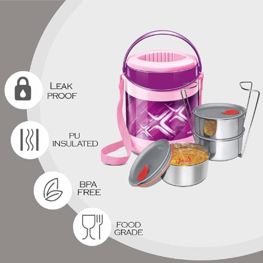 Milton Econa Deluxe 3 Inner Stainless Steel Tiffin Box