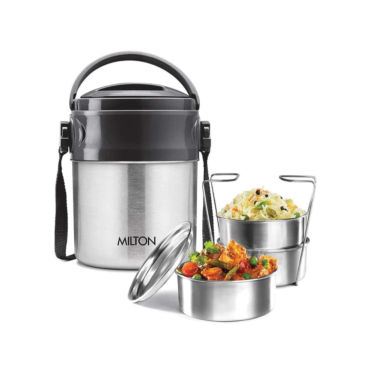 Milton Steel On Deluxe 3 380ml Tiffin Box