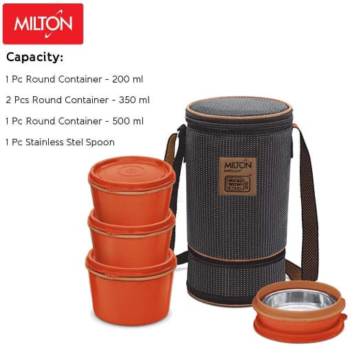 Milton Flexi Microwavable Containers + 1 Stell Spoon