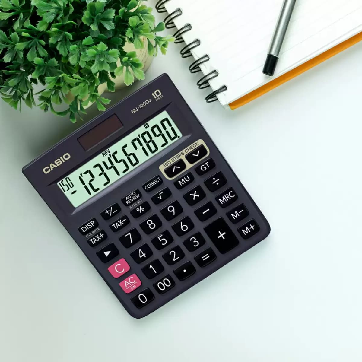 Casio MJ-100Da 150 Steps Desktop Calculator with Tax/GT Keys/On Display Indication