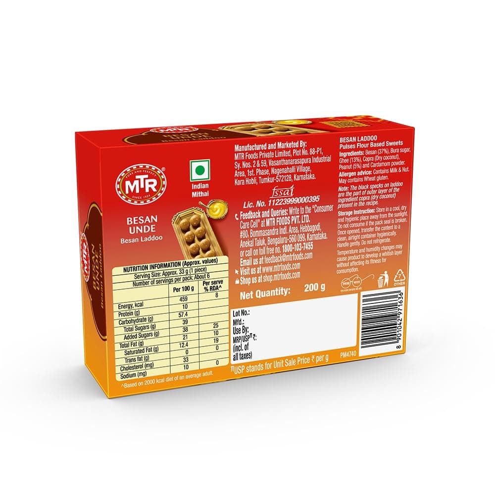 MTR Besan Laddoo Made with Pure Ghee 200g