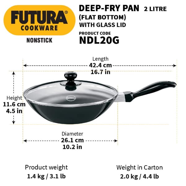 Hawkins Flat Bottom Stir-Fry Pan with Glass lid