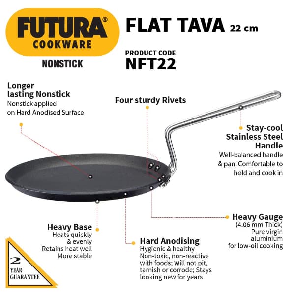 Hawkins Futura 22cm Nonstick Flat Tava