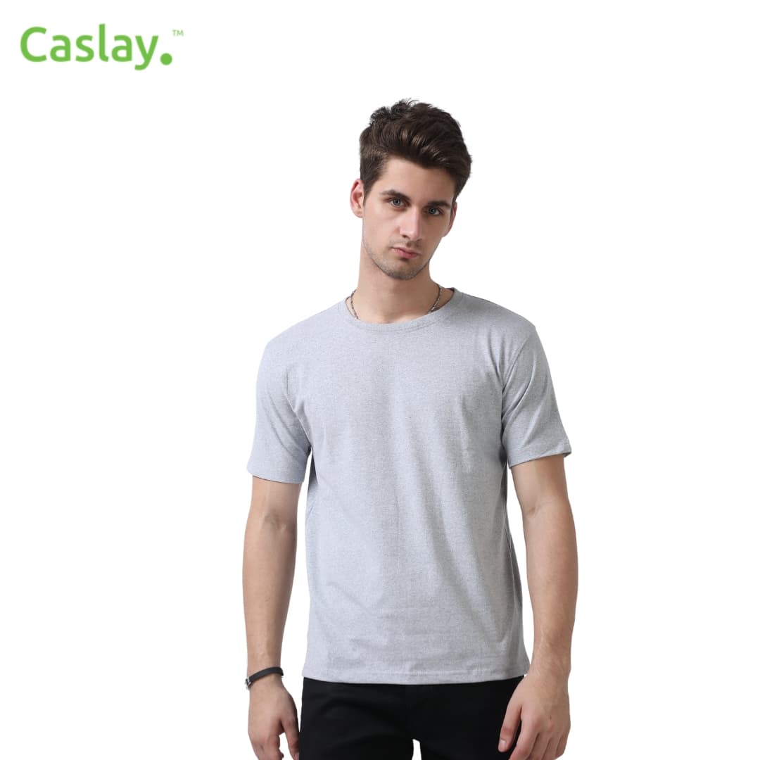Caslay Crew Neck T-Shirts - Grey Melange