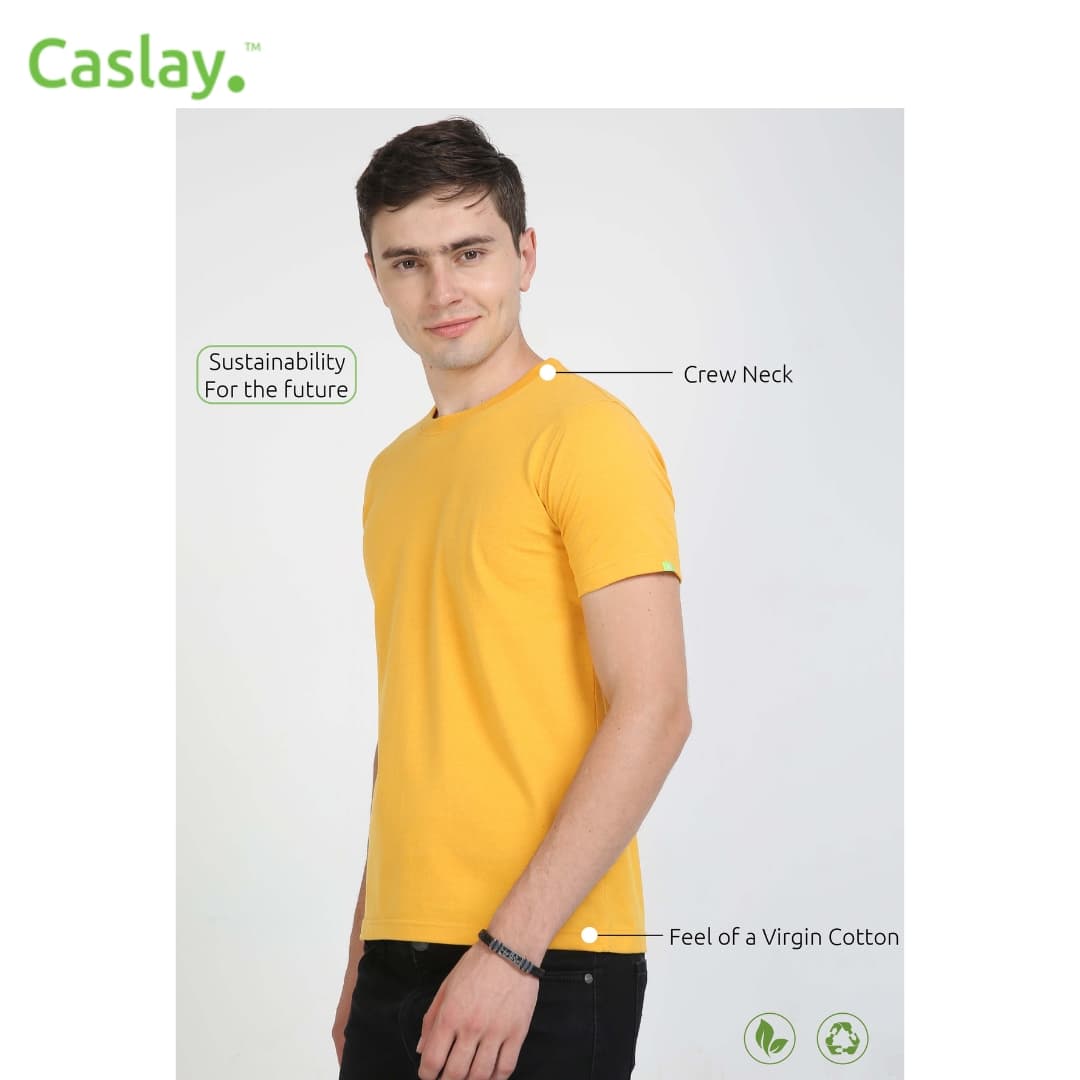 Caslay Crew Neck T-Shirts - Mustard