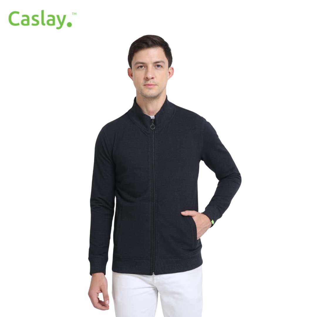 Caslay Highneck Jacket - Charcoal Melange