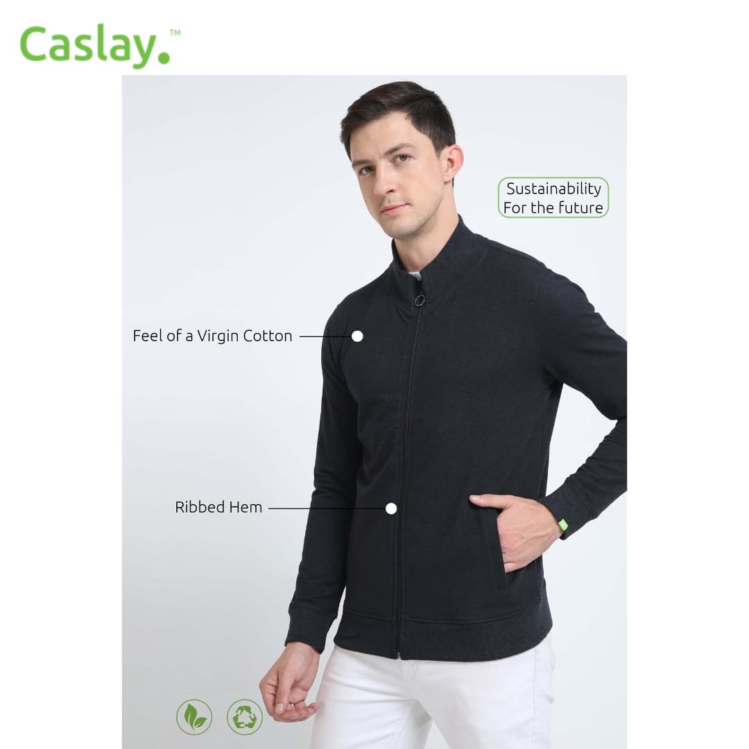 Caslay Highneck Jacket - Charcoal Melange