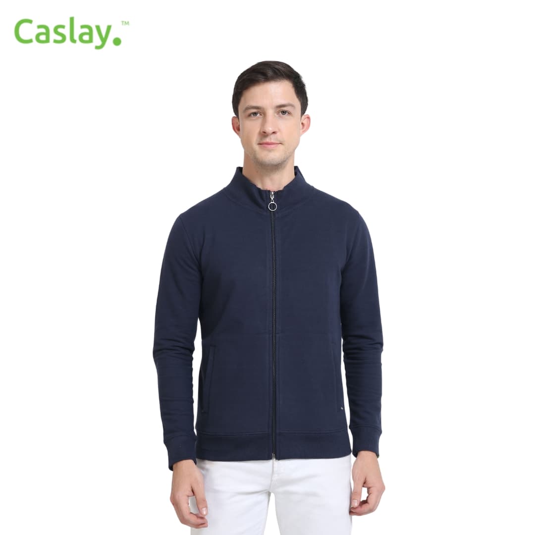 Caslay Highneck Jacket - Navy Blue