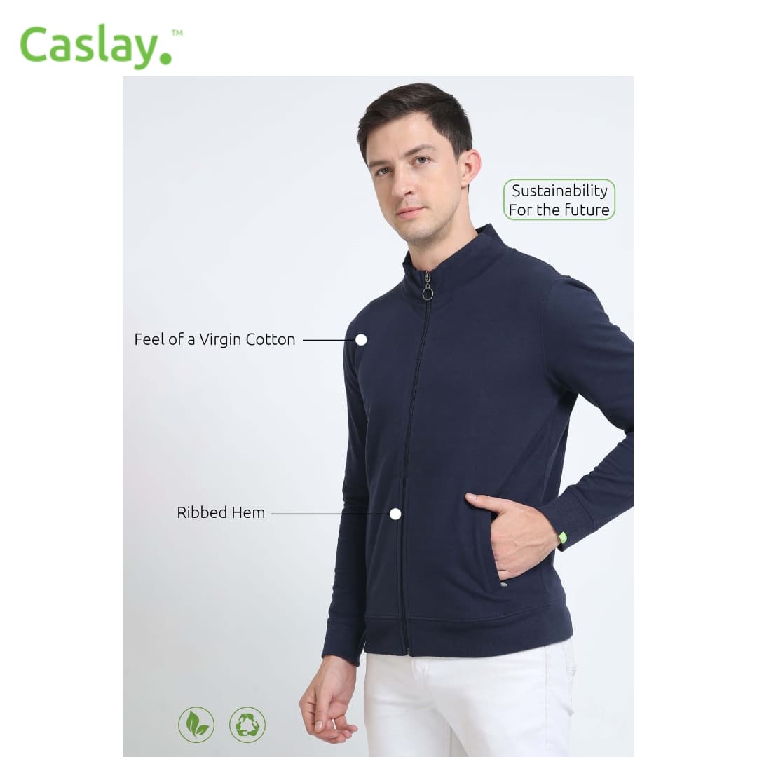Caslay Highneck Jacket - Navy Blue