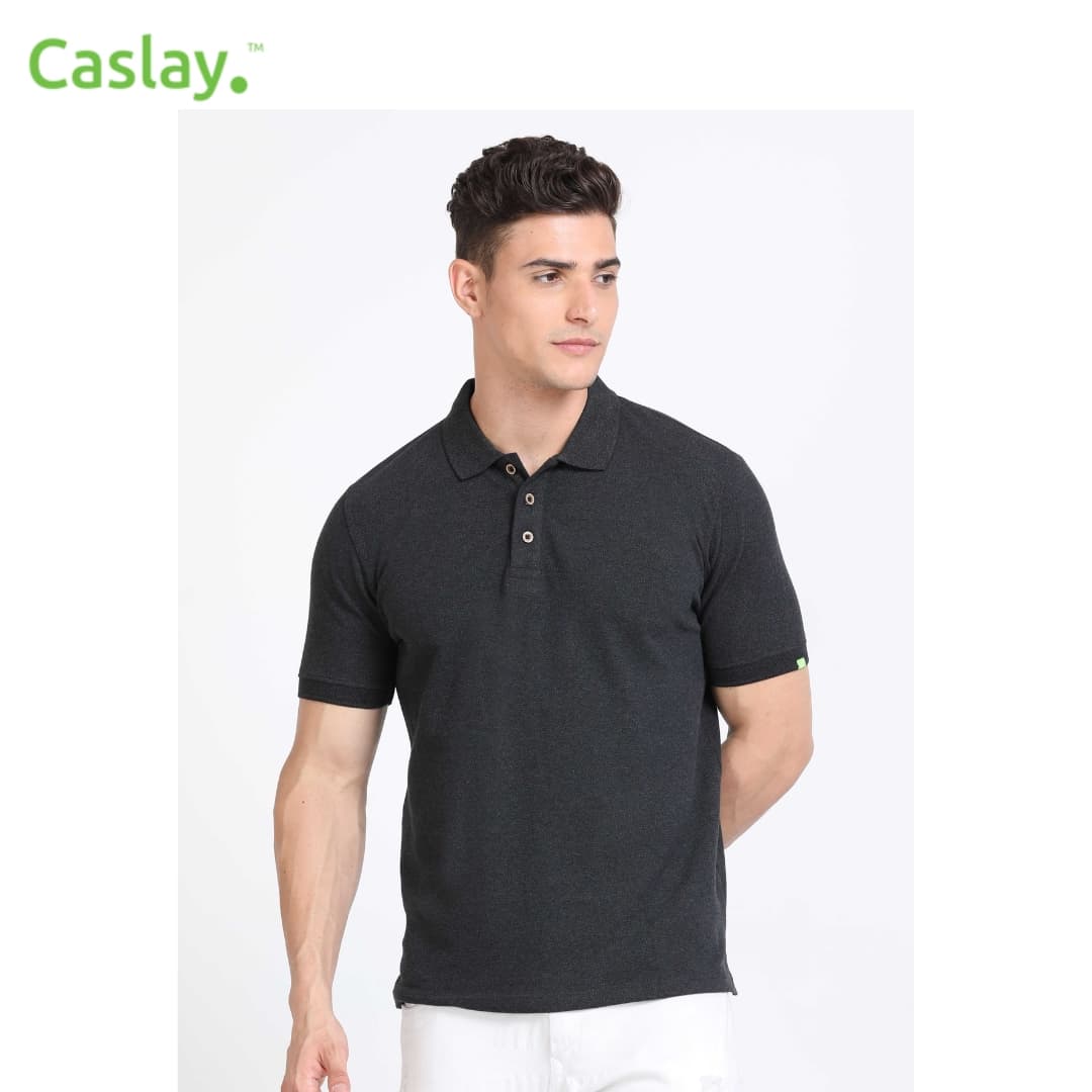 Caslay Polo T-Shirt - Charcoal Melange