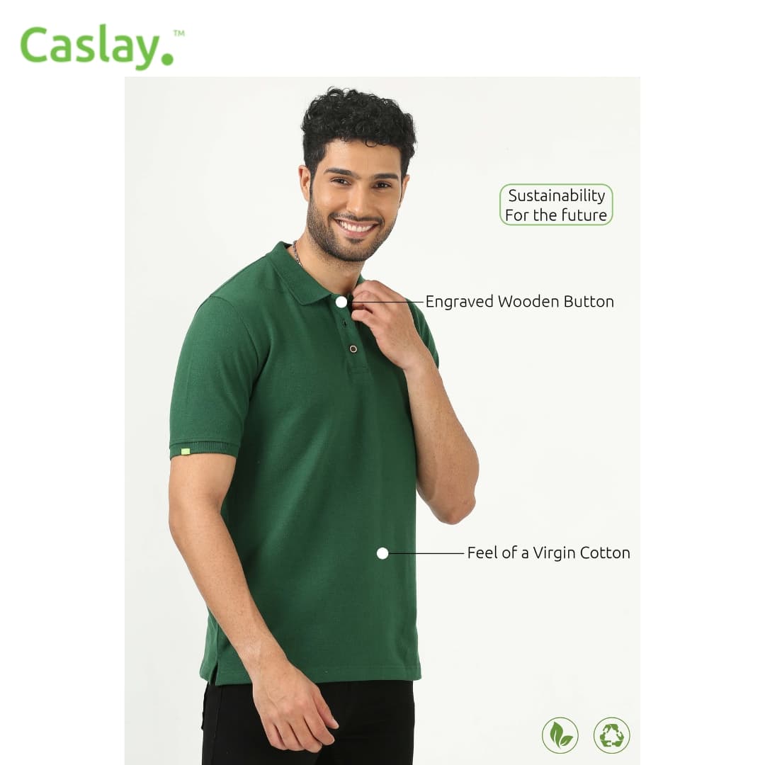 Caslay Polo T-Shirt - Forest Green