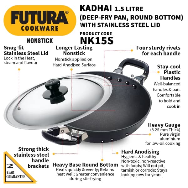 Hawkins 1.5L Deep-Fry Pan with Stainless Steel lid