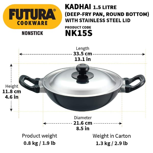 Hawkins 1.5L Deep-Fry Pan with Stainless Steel lid