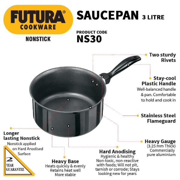 Hawkins Futura 3L Nonstick Saucepan