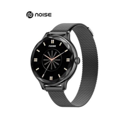 Noise Diva Smartwatch with Diamond Cut dial, Glossy Metallic Finish, AMOLED Display, Mesh Metal and Leather Strap Options