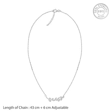 Anushka Sharma Silver Leaf Necklace