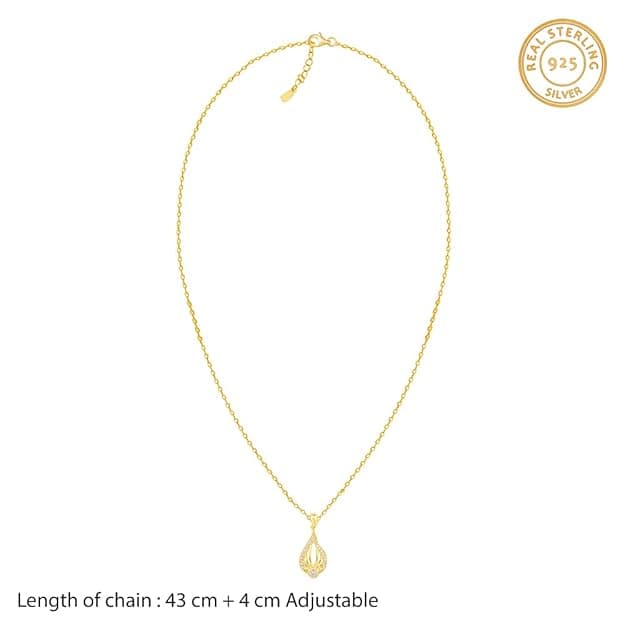 Golden Glint Pendant With Link Chain
